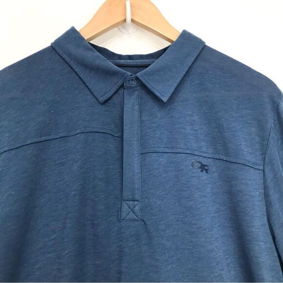Outdoor Research Blue Quarter Zip Lightweight Performance Dri Release Polo Shirt - Picture 4 of 16